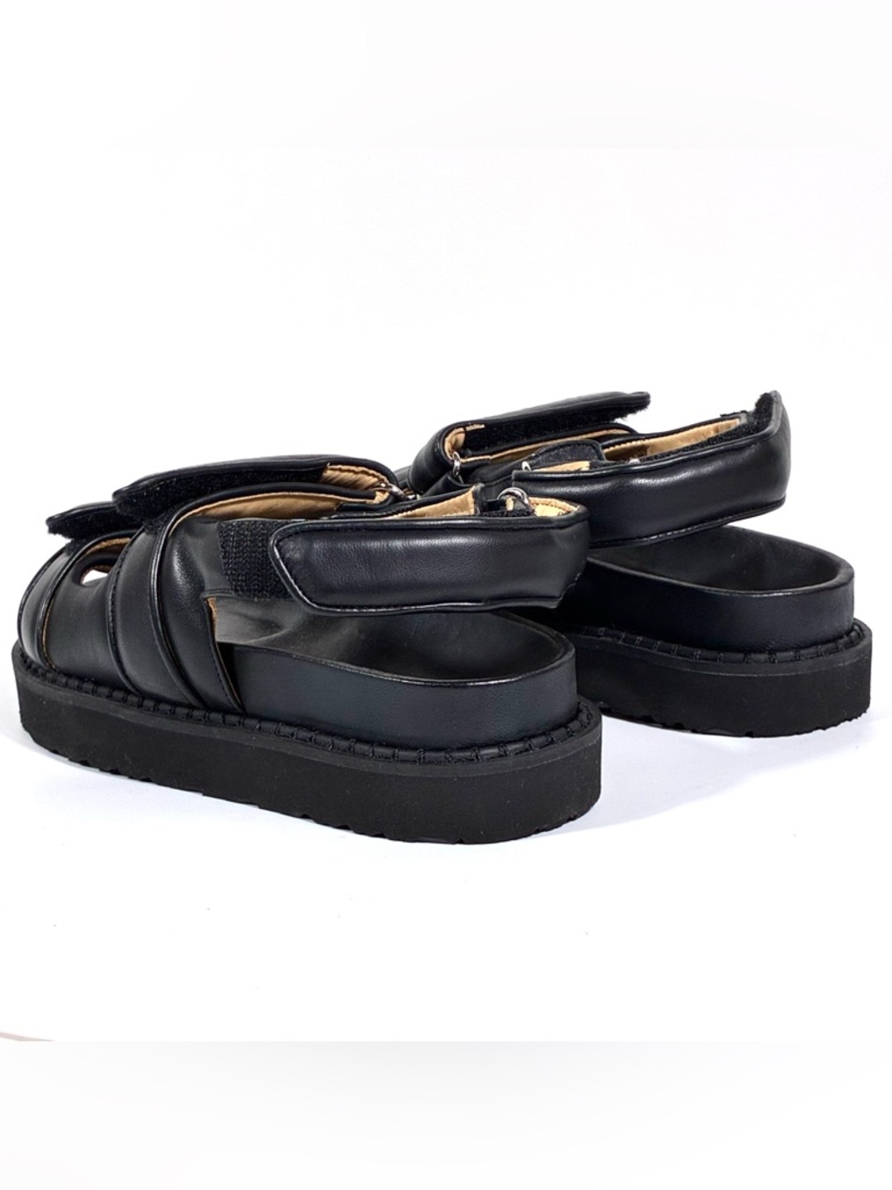 Isabel Marant Madee Platform Leather Sandals Black 41 NEW Flat Summer Designer - Picture 3 of 14